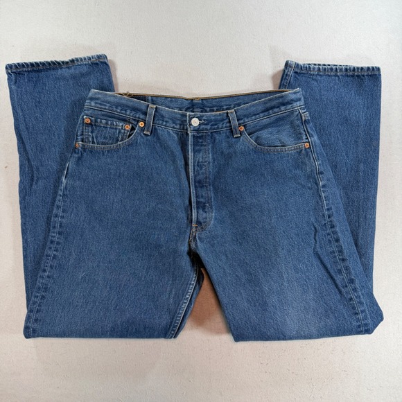 Levi's Other - Vintage‎ Levis 501 Original Fit Button Fly Blue Jeans 00501-0115 Mens 36x32